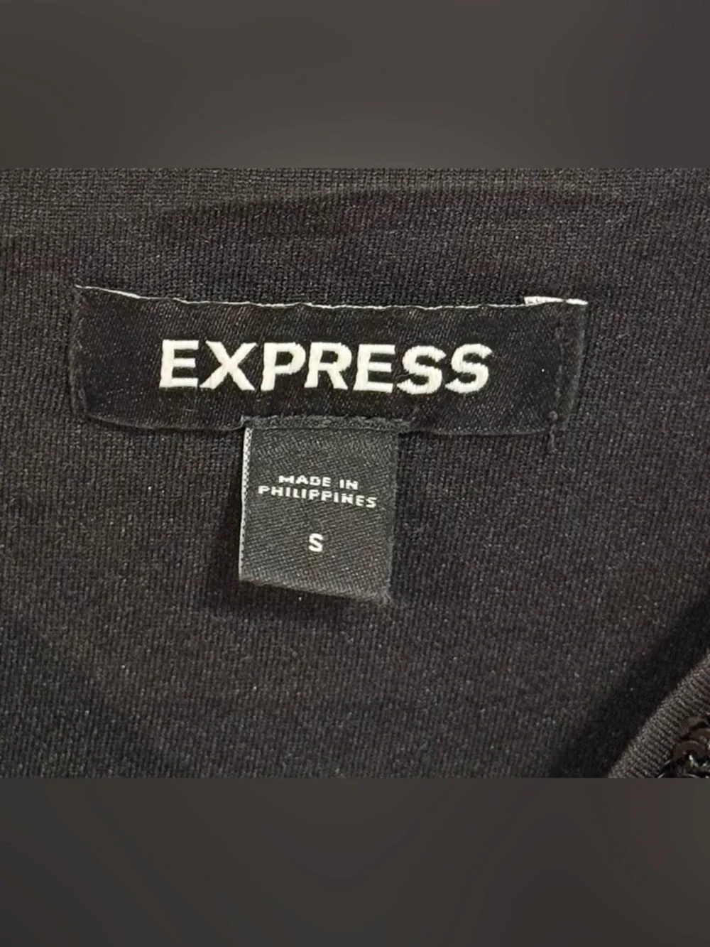 Express Sequin Faux-Wrap Cami Black Bodysuit Women's Size Small - Picture 7 of 7